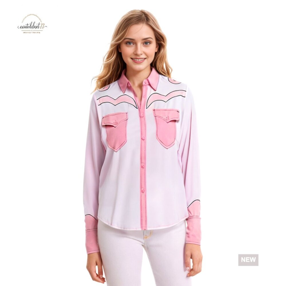 Long Sleeve Western Snap Button Down Work Shirt R… - image 7